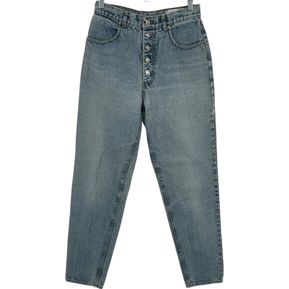 Vintage 90s Women's Lawman Group International Button Fly Blue Denim Mom Jeans - Picture 1 of 8